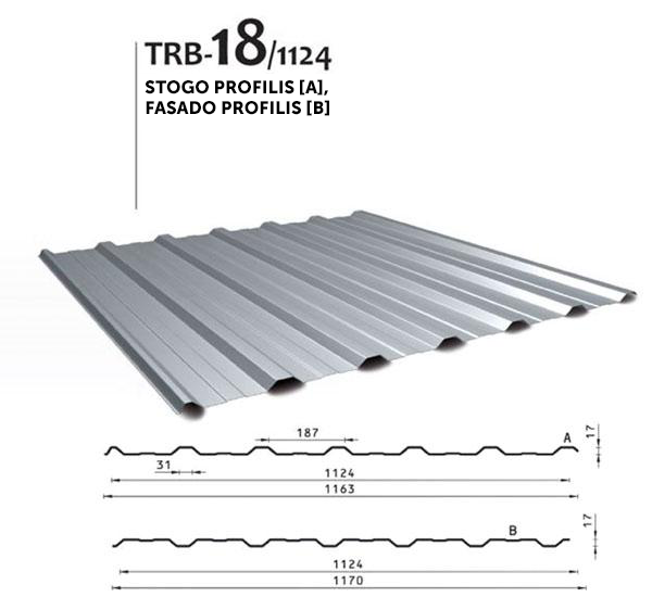 Trapecinis profilis TRB 18/1124 Trapecinis profilis TRB 18/1124